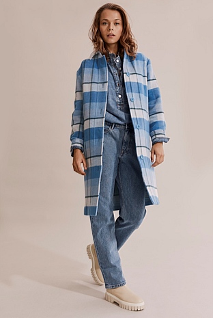 Oxygen Longline Check Coat - Jackets u0026 Coats | Country Road