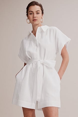 Country road white outlet linen dress