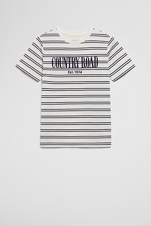 Teen Verified Australian Cotton Heritage Stripe T-Shirt