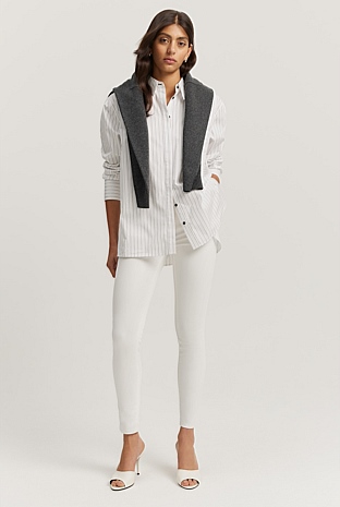 Winter White Sateen Jean - Pants