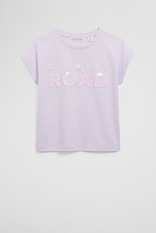 Organically Grown Cotton Sequin Logo T-Shirt