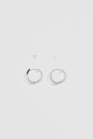 Double Hoop Stud Earring Pack of 2