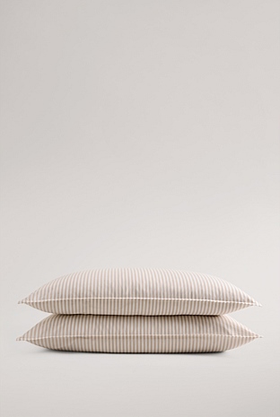 Brae Australian Cotton Stripe Standard Pillowcase Pair