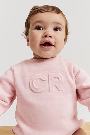 Organically Grown Cotton Oversized Logo Long Sleeve Bodysuit