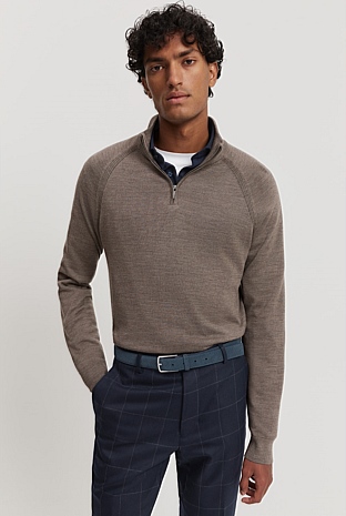 Verified Australian Merino Half Zip Knit