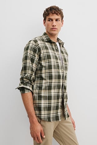 Regular Fit Australian Good Earth Cotton Flannel Check Shirt