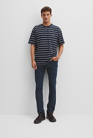 Australian Cotton Oversized Stripe Pocket T-Shirt