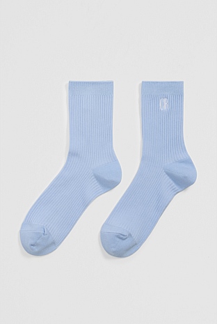 Australian Cotton Blend CR Ribbed Three Quarter Crew Sock