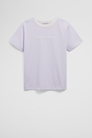 Australian Cotton Contrast Logo T-Shirt