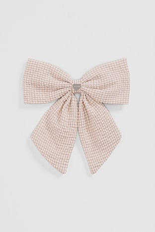 Large Gingham Bow Clip