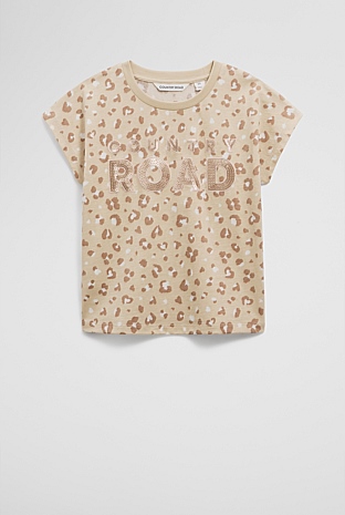 Organically Grown Cotton Sequin Logo T-Shirt