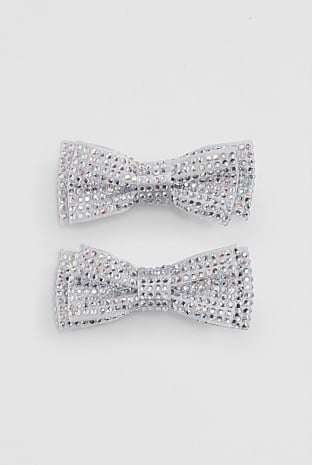 Crystal Bow Clips Pack of 2