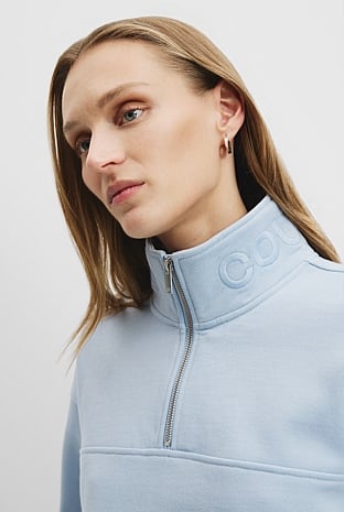 Australian Good Earth Cotton Zip Collar Sweat