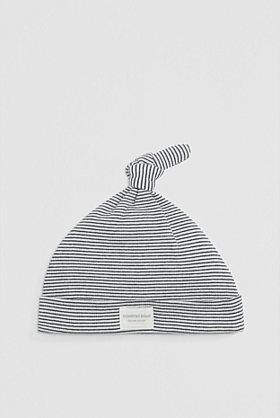 Organically Grown Cotton Rib Stripe Beanie