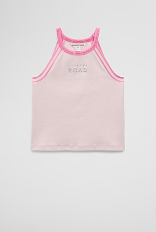 Organically Grown Cotton Logo Halter Tank