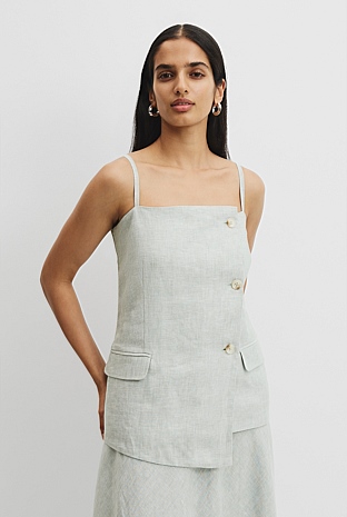 Organically Grown Linen Asymmetric Cami