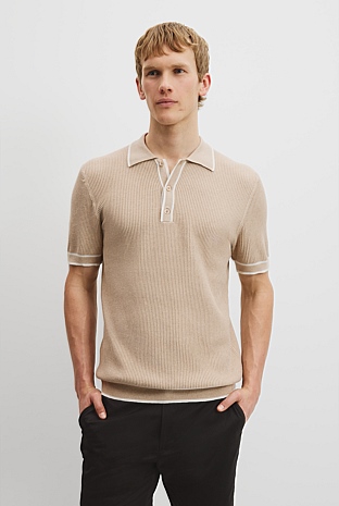 Australian Cotton Blend Tipped Knit Polo