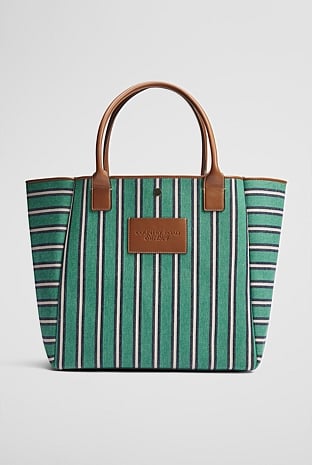 Verified Australian Cotton Stripe Canvas Tote