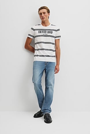 Australian Cotton Heritage Logo Stripe T-Shirt