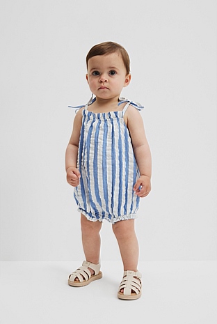 Metallic Stripe Romper