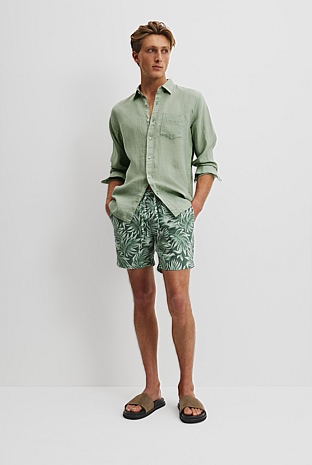 Organically Grown Linen 6'' Drawcord Print Short