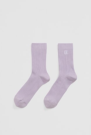 Australian Cotton Blend CR Ribbed Three-Quarter Crew Sock