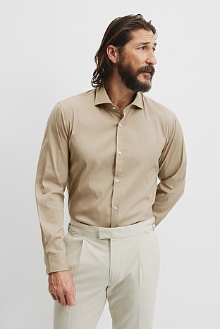 Tailored Fit Cotton Blend Stretch Shirt