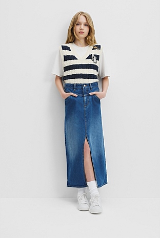 Teen Denim Midi Skirt