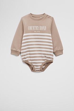 Organically Grown Cotton Logo Oversized Long Sleeve Bodysuit