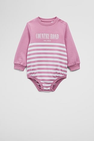 Organically Grown Cotton Logo Oversized Long Sleeve Bodysuit