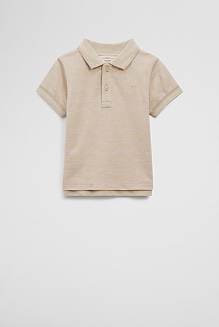 Organically Grown Cotton Stripe Polo Shirt