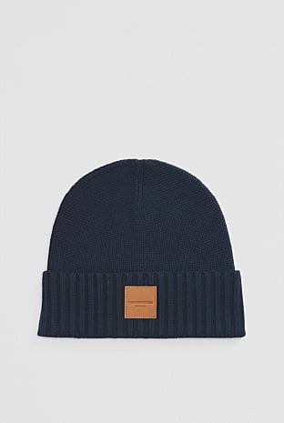 Organically Grown Cotton Blend Patch Logo Beanie