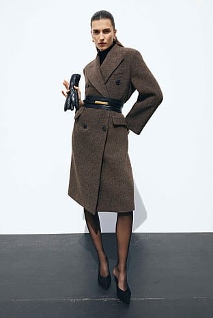 Double-Breasted Boucle Coat