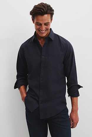Regular Fit Brushed Good Earth Cotton Twill Shirt