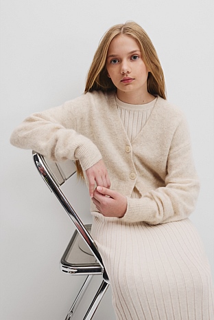 Teen Fluffy Knit Cardigan