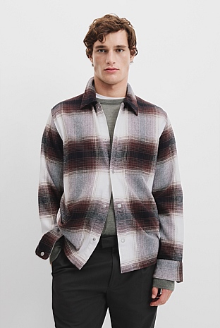 Organically Grown Cotton Brushed Check Overshirt