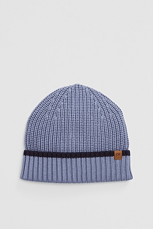 Stripe Rib Knit Beanie