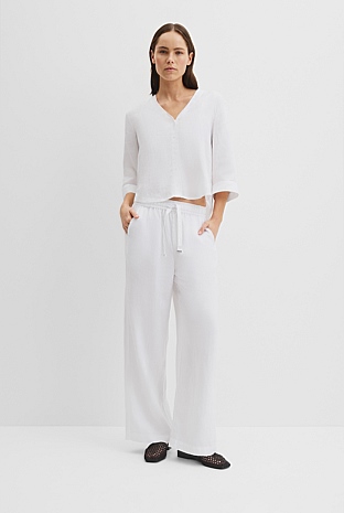 Tie Detail Linen Pant