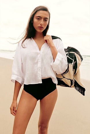 Organically Grown Linen 3/4 Sleeve Linen Shirt