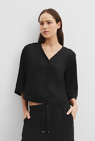 Organically Grown Linen 3/4 Sleeve Linen Shirt