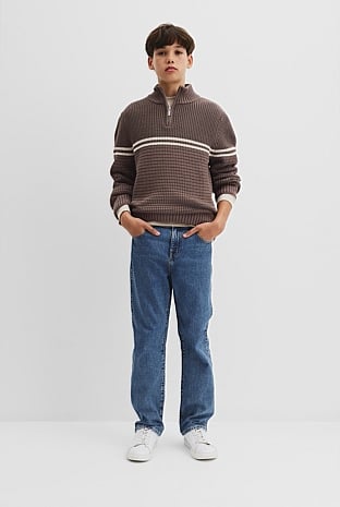 Teen Australian Cotton Half Zip Knit