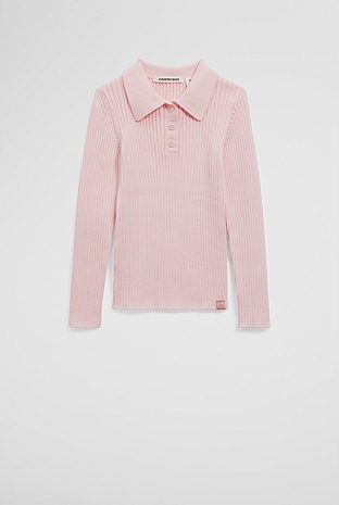 Organically Grown Cotton Long Sleeve Knit Polo