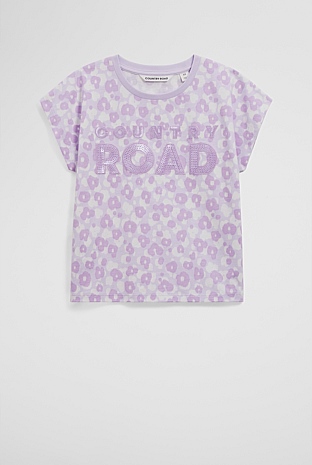 Organically Grown Cotton Sequin Logo T-Shirt