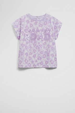 Organically Grown Cotton Sequin Logo T-Shirt