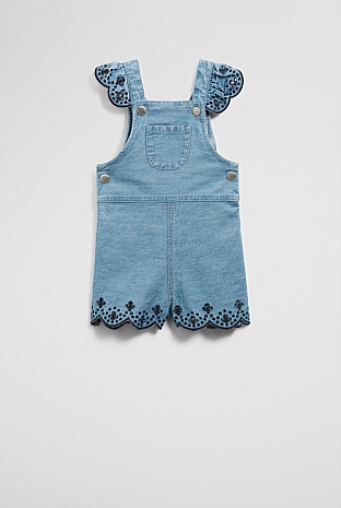 Organically Grown Cotton Denim Broderie Overall