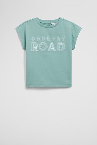 Organically Grown Cotton Sequin Logo T-Shirt