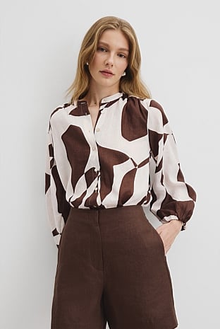 Organically Grown Linen Blouson Blouse