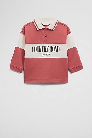 Organically Grown Cotton Logo Rugby T-Shirt