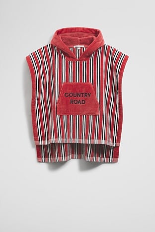 Australian Cotton Logo Stripe Poncho