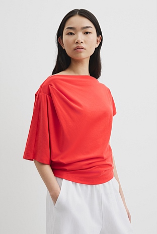 Australian Cotton One Shoulder T-Shirt
